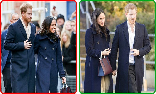 Theo trang BrightSide, Công nương Meghan Markle đã vi phạm quy tắc Hoàng gia Anh khi nhiều lần đi trước Hoàng tử Harry trong các sự kiện. Theo quy tắc, thành viên trong gia đình Hoàng gia có xuất thân hoặc địa vị thấp hơn thường đi phía sau người có địa vị cao hơn. Ảnh: BS.