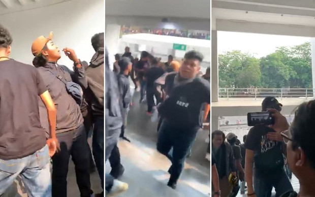 Trước khi trận đấu diễn ra hôm 5/9, nhiều CĐV Malaysia đến sân Gelora Bung Karno trong tình trạng phải "ôm đầu" vì bị ném đá từ các fan Indonesia quá khích. Ảnh: FMT.