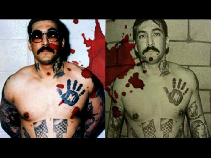 Các thành viên Mafia Mexico xăm hình bàn tay đen “chết chóc” lên người. Ảnh: The Richest.