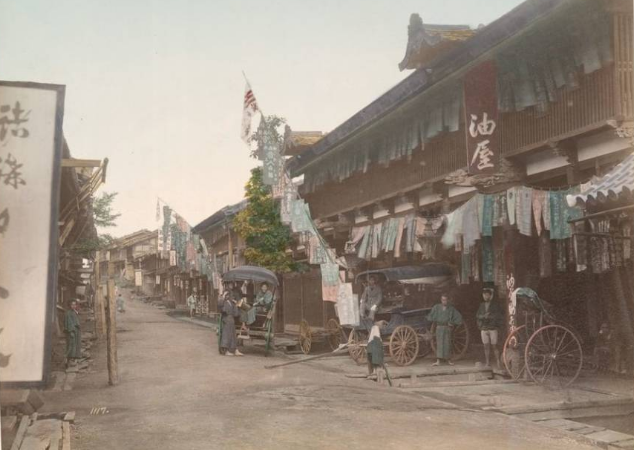 Một quán trà ở Nakasendo trong bức ảnh chụp vào khoảng thời gian từ năm 1880 đến 1890. Ảnh: ATI.
