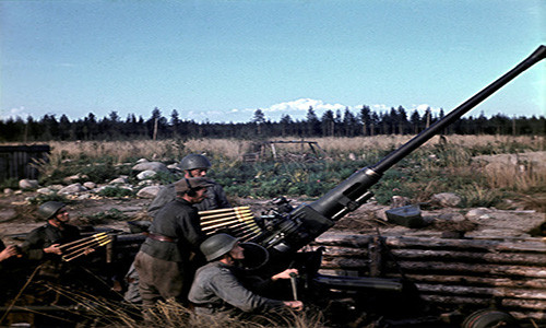 Pháo phòng không tự động 40 mm được sử dụng trong Chiến tranh Thế giới thứ hai ngày 26/8/1943. Ảnh: VT.