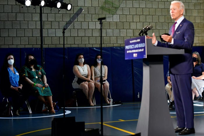 Ông Biden phát biểu trong cuộc vận động tranh cử tại Lancaster ngày 25/6.
