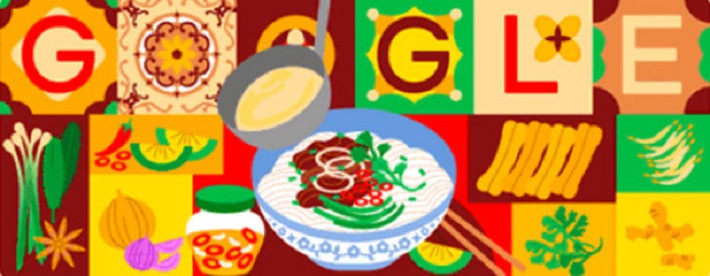 Kể từ năm 2017, ngày 12/12 được chọn là "Ngày của phở", nhằm tôn vinh món phở truyền thống của Việt Nam cũng như sự hòa quyện văn hóa Việt Nam mà món ăn này đại diện. Ảnh: Phở Việt Nam được tôn vinh trên Google Doodle. Ảnh: Google Doodle.