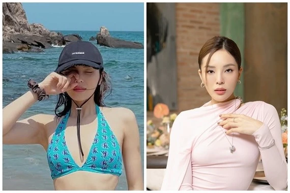 Hoa hậu Kỳ Duyên khoe vóc dáng gợi cảm với bikini trên biển