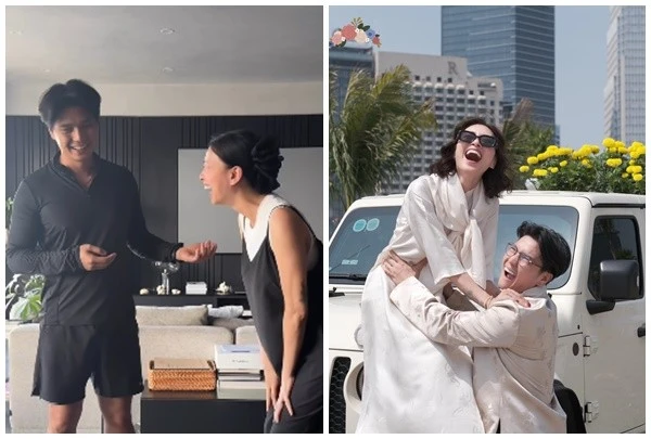 Huy Trần chiều vợ số 1, Ngô Thanh Vân sướng như “bà hoàng”