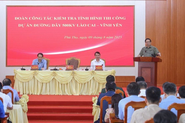 Thủ tướng Phạm Minh Chính chủ trì cuộc họp với các bộ, ngành, chủ đầu tư, nhà thầu, đơn vị liên quan về tiến độ thi công Đường dây 500kV Lào Cai - Vĩnh Yên. img8910-1754714789124865564365.jpg