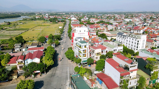 Một góc huyện Yên Lạc (Vĩnh Phúc) nhìn từ trên cao. do-thi-yen-lac-1-2022309285.jpg