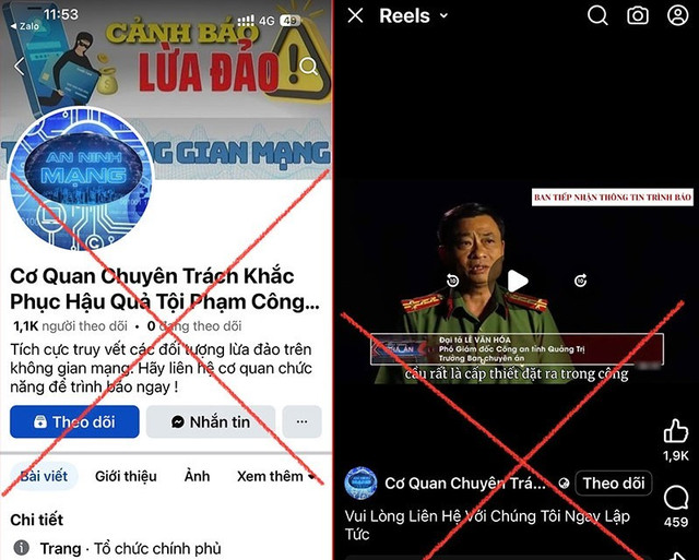 Trang fanpage giả mạo, lợi dụng niềm tin vào lực lượng Công an và các kênh truyền thông chính thống để lừa đảo. lua-dao-1759734543228.jpg