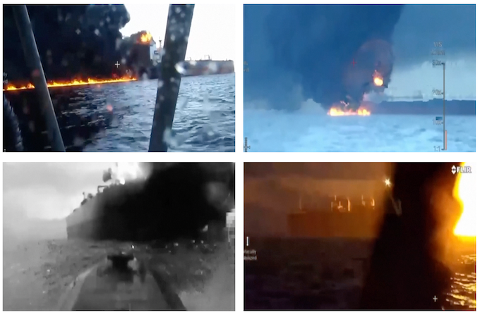 Một số hình ảnh vụ tấn công hai tàu chở dầu là Kairos và Virat, ngoài khơi bờ biển Thổ Nhĩ Kỳ hôm 28/11/2025. Ảnh cắt từ clip của SBU