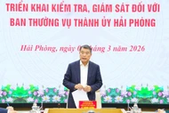 Công bố quyết định kiểm tra, giám sát Ban Thường vụ Thành ủy Hải Phòng