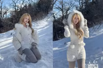 Khoe dáng giữa tuyết trắng, hot girl Diệu Linh hút trọn sự chú ý