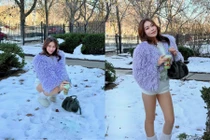 Rich kid Nguyên Newin giao diện 'trên đông dưới hè' thả dáng giữa trời tuyết 