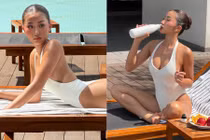 Huyền 2k4 cực nóng bỏng trong loạt khoảnh khắc tắm nắng bên hồ bơi