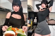 Vào bếp nấu ăn, nàng hot girl Una Tố Uyên gây chú ý với ngoại hình nóng bỏng