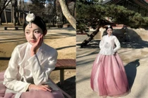 'Tiên nữ mukbang' gây chú ý khi diện Hanbok giữa tiết trời -11 độ C