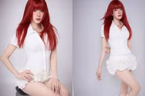 Diệp Lâm Anh "biến hình" với màu tóc đỏ cà chua rực lửa