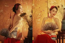 Nữ MC xứ Nghệ khoe trọn lưng trần trong bộ anh đón Tết Đoàn Viên