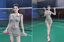 Hot girl xứ Nghệ khoe body cực phẩm trên sân cầu lông