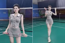 Hot girl xứ Nghệ khoe body cực phẩm trên sân cầu lông