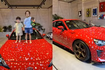 Cường Đô La 'dở khóc dở cười' với màn trang trí xế hộp của hai nhóc tỳ