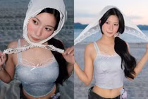 Lên đồ 'sương sương' đi biển, Tiktoker Quỳnh Bei vẫn chiếm trọn spotlight