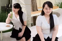 "Nàng thơ" Trúc Anh (Mắt biếc) tự tin khoe vẻ mũm mĩm ngọt ngào