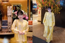 'Dâu hào môn' Vân Tiny khoe dáng ngọt ngào với áo bà ba