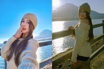 Tiktoker Việt Phương Thoa khoe dáng cuốn hút bên núi Phú Sĩ