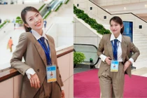 Khánh Vy xuất hiện đĩnh đạc tại Lễ mở ký Công ước Hà Nội