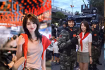 Danh tính gái xinh chụp ảnh với nam chiến sĩ điển trai viral mạng xã hội