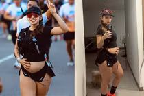 Cô gái mang bụng bầu tham gia giải chạy viral mạng xã hội