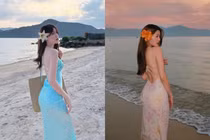 Thời trang đi biển khoe đôi chân dài cực phẩm của "bạn gái HIEUTHUHAI"