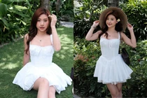 Không còn đốt mắt với bikini, Louis Phạm diện váy trắng nữ tính dịu dàng