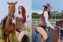 Diệp Lâm Anh hóa 'nữ cao bồi' đi cưỡi ngựa, khoe body nét căng tuổi U40