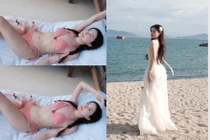 Ngắm Tiktoker Chao khoe dáng ngọt ngào khi dạo biển