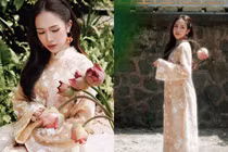Joyce Phạm 'chốt hạ' mùa Tết 2026 với bộ ảnh áo dài ngọt ngào