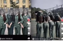 Ưỡn ẹo tạo dáng phản cảm với màu áo lính, nhóm nữ sinh nhận chỉ trích nặng nề