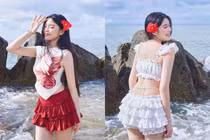 Con gái Quyền Linh phối đồ đi biển xinh hết nấc