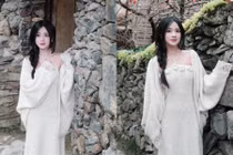 Hot girl gen Z gây thương nhớ khi check-in bên ngôi làng cổ tích Lô Lô Chải