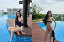 'Hot girl gen Z' Mai Hương diện bikini khoe eo con kiến bên hồ bơi