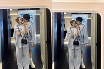 Xoài Non khoe ảnh 'khóa môi' cực ngọt bên 'chồng iu'