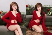 'Thánh nữ bi-a' Lê Tuyết Anh đầy quyến rũ trong sắc đỏ chào Noel