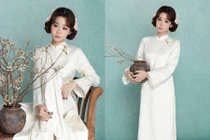 Hot girl Tammy Phạm gia nhập đường đua áo dài Tết với bộ ảnh dịu dàng