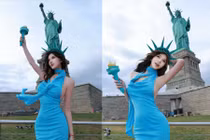 Bộ ảnh cosplay Nữ thần Tự do của Yuzi làm chao đảo cộng đồng mạng