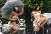 Mẫu ảnh Bảo Nghi hóa 'nàng thơ trong mưa' ngọt ngào, gợi cảm