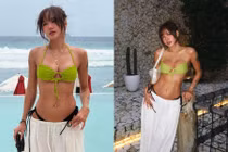 ‘Vợ quốc dân’ Phương Ly đốt mắt với bikini bé xíu