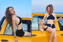 Du Uyên thả dáng trên ô tô đầy phóng khoáng