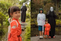 Gia đình Salim 'xuyên không' vào Vùng đất linh hồn trong bộ ảnh Halloween