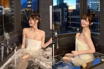 Hot girl Đài Loan gặp tình cảnh "dở khóc dở cười" khi tắm bồn tại nhà