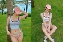 Diệp Lâm Anh khoe dáng "đồng hồ cát" nóng bỏng đón hè